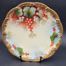 Antique T&amp;V Limoges France Hand Painted &amp; Signed Grape Gold Gilding Plat... - £31.19 GBP