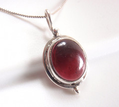 Garnet Oval 925 Sterling Silver Necklace 4.3ct - £12.94 GBP