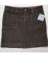 Athleta womens olive washed velvet mini skirt size 12P New 34 Waist  - $27.09