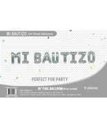 16&quot; Silver Foil Balloons Mi Bautizo Banner Decoration Event Baptism Party - £13.12 GBP