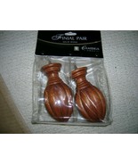 Cambria Classic Wood Finial bed post window rod ends Medium Brown 605308... - £38.84 GBP