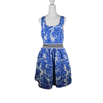 Juicy Couture Hyacinth Silk Dress Blue White Size 10 Back Zip - $28.90