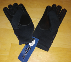 PEDIGREE LADIES BLACK ONE SIZE LIGHTWEIGHT FLEECE LINED GLOVES-NWT-NICE - $143.34 MXN
