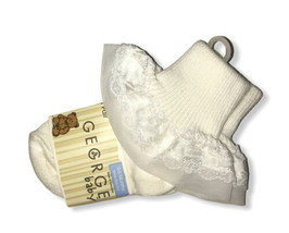 George Baby Ruffle Socks 0-6 Months (shoe sz 0-2) - £3.87 GBP