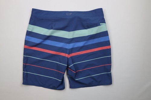 Vineyard Vines Mens 38 Spell Out Striped Color Block Stretch Board Shorts Trunks Item image 7