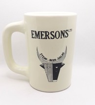 EMERSONS LTD. Coffee Mug 1970&#39;s Vtg. Heavy Restaurant Ware  DC Area Restaurant - £15.03 GBP