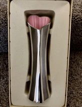 Lenox Silver Plate &amp; Pink Enameled Heart Shaped Breast Cancer Bud Vase NEW - $28.71