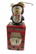 VTG JASCO Holiday Ornament Bell &quot;L&#39;il Chimer&quot; Penguin Bisque Porcelain  - £11.12 GBP