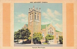 Fairmont West Virginia~First Methodist CHURCH~1944 Postmark Postcard - £5.64 GBP