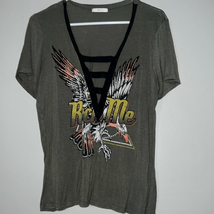 &quot;Rock Me&quot; See-Through V-Neck Cage Shirt - $4.12