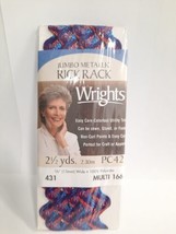 NIP Wright&#39;s Blue &amp; Red Metallic Jumbo Rick Rack Sewing Trim 2.5 Yd - £3.88 GBP