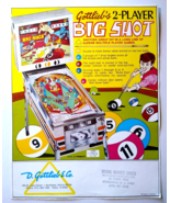 Big Shot Pinball Flyer Original Game Art Retro Flipper Game Billiards Po... - £27.11 GBP
