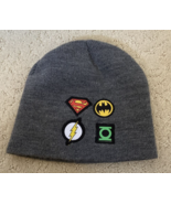 Justice League DC Superman Batman Flash Green Lantern Beanie Hat Youth Gray - $243.52 MXN