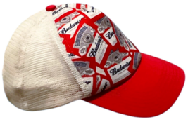 Vtg. Budweiser King of Beers Mesh Snapback Trucker Cap Hat Red/White OSFM image 2