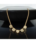 Monet Gold Tone Faux Diamond Statement Necklace 17-19&quot; White Classic 5 S... - £22.28 GBP