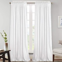 Drapes For The Bedroom 2 Panels (Off White, 52&quot; W X 96&quot; L) Linen Curtains - £34.66 GBP