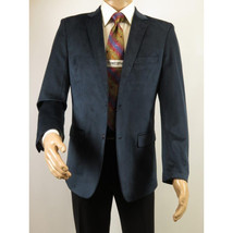 Men's Velvet Sports Coat Grammy Amy Award By BASSIRI , LEONARDI J1042 Navy Blue image 7