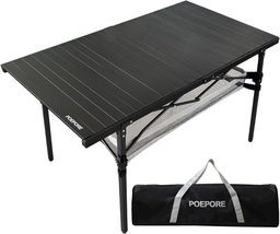 Large Folding Camping Table Aluminum with Storage for 4-6 People - £127.11 GBP