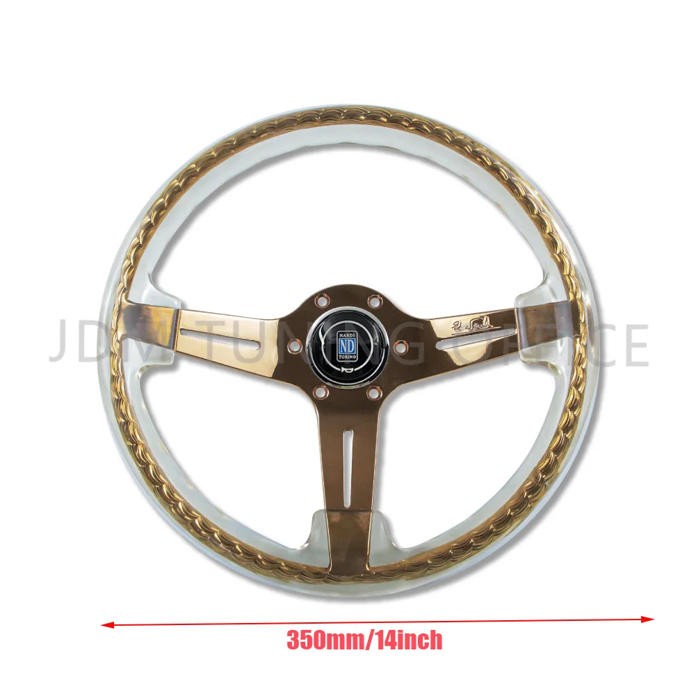JDM 350mm/14inch  Racing  With ND Horn Button Clean Crystal Twister Steering Whe - £264.92 GBP