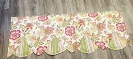 Waverly Window Valance Peek-a-Boo 53&quot; X 18&quot; Navarra Raspberry floral  st... - £17.35 GBP