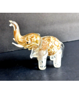 Lenox Gold Flake &amp; White Art Glass Elephant Figurine - £27.61 GBP