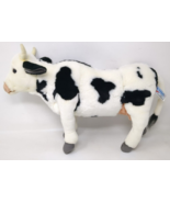 Hansa Realistic Holstein Friesian Black White Milk Cow Farm Animal Plush... - $43.82