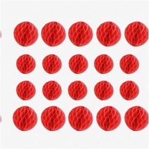 HoneyPop Party Decor Set - Vibrant Red Honeycomb Flower Balls for Baby S... - $498.05 MXN