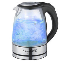MegaChef 1.7L Glass &amp; Stainless Steel Electric Tea Kettle - £34.12 GBP