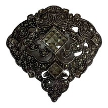 Judith Jack VTG Brooch Marcasite Pin Sterling Silver Signed JJ Art Deco ... - $60.76