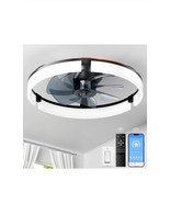 20&quot; Modern Fan Lights Flush Mount LED Ceiling Light kit APP Remote Contr... - $917.59 MXN