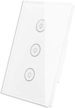 Moes Wifi Smart Wall Touch Light Switch Glass Panel Wireless, Wall Switch 3 Gang - $38.99