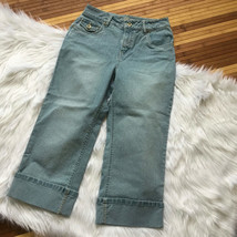 LA BLUES Women&#39;s Capri Pants Size 6 Cropped Rolled Hem Blue Jeans - £13.07 GBP