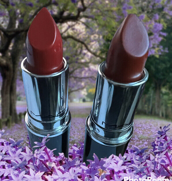 Primary image for new 2 MAC 558 &  502 Lustreglass Lipstick -Can U Tell  #558 & Cockney #502