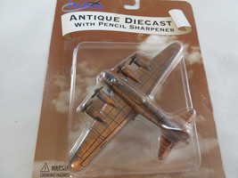 Vintage Miniature Die Cast Metal  Bi-Plane Airplane Pencil Sharpener copper colo - £3.87 GBP