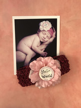 Monthly Milestones 12 Month Burgundy Headband set w/ Flower for Newborn ... - £19.66 GBP