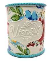 The Pioneer Woman MELODY Floral Utensil Holder Crock Stoneware 5.5 in - £15.17 GBP