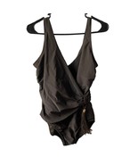 Roxanne Collection Swimsuit Womens Size 18 One Pc 42C Brown Wrapped Runched - $13.75