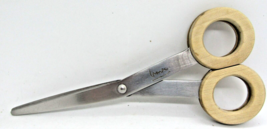 Vintage 1980 Michael Graves Stainless Steel Bleached Oak Handle Scissors Signed - £39.21 GBP