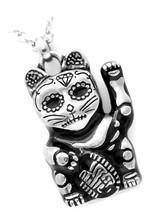 Cat Necklace Day of the Dead Maneki-neko (28 Chain) - £68.41 GBP