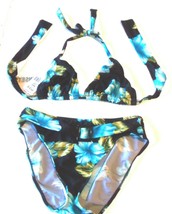 Sunsets Ginger Black Halter Bikini Swimsuit Size D-Cup Top, Size 14 Bottoms NWT - £53.95 GBP