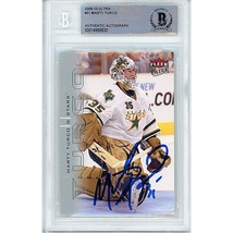 Marty Turco Dallas Stars Auto 2009 Fleer Ultra Signed On-Card Beckett Sl... - £79.10 GBP