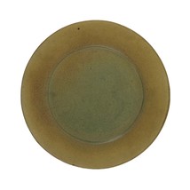 John Shedd Pottery Dinner Plate Yellow Green Art Studio Stoneware Unsigned - £19.35 GBP