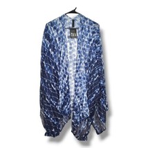 Lane Bryant Artsy Boho Kimono Scarf Topper One Size Blue Tie Dye NEW  - £18.34 GBP