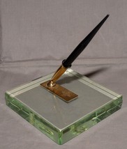40&#39;s Executive Desk PEN With HEAVY CRYSTAL/GLASS Base SHEAFFERS SNORKLE ... - $118.80