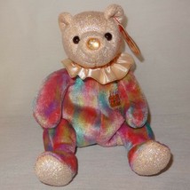 Teddy Bear October Birthday 2001 Ty Beanie Babies Plush Stuffed Animal 8&quot; Clown - £7.85 GBP