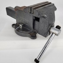 LARIN 5&quot; Jaws Gray Bench Vise With Swivel And Anvil Workbench Shop - £42.04 GBP