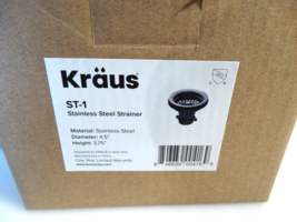 Kraus Stainless Steel Kitchen Sink Drain Assembly Strainer ST-1 New In Box - $9.89