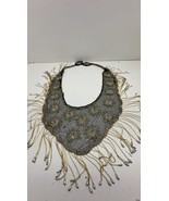Vintage Black, Gold And Silver Beaded Shawl/ Collar Wrap Beautiful - $149.98 CAD