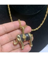Vintage Gold Time Elephant Necklace - $33.71 CAD