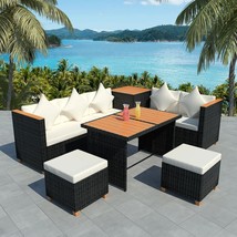  Outdoor Dining Set Black with cream white cushions - $1,731.50 CAD